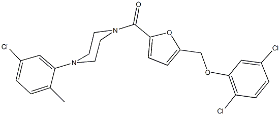 1-(5-chloro-2-methylphenyl)-4-{5-[(2,5-dichlorophenoxy)methyl]-2-furoyl}piperazine Struktur