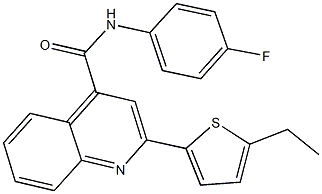 2-(5-ethyl-2-thienyl)-N-(4-fluorophenyl)-4-quinolinecarboxamide Struktur