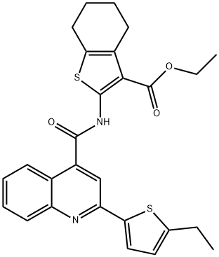 ethyl 2-({[2-(5-ethyl-2-thienyl)-4-quinolinyl]carbonyl}amino)-4,5,6,7-tetrahydro-1-benzothiophene-3-carboxylate Struktur