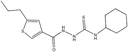 N-cyclohexyl-2-[(5-propyl-3-thienyl)carbonyl]hydrazinecarbothioamide Struktur