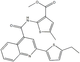 methyl 2-({[2-(5-ethyl-2-thienyl)-4-quinolinyl]carbonyl}amino)-5-methyl-3-thiophenecarboxylate Struktur