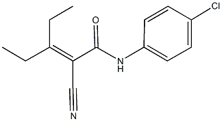 N-(4-chlorophenyl)-2-cyano-3-ethyl-2-pentenamide Struktur