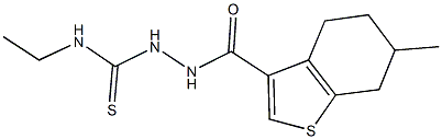 N-ethyl-2-[(6-methyl-4,5,6,7-tetrahydro-1-benzothien-3-yl)carbonyl]hydrazinecarbothioamide Struktur