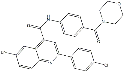 6-bromo-2-(4-chlorophenyl)-N-[4-(4-morpholinylcarbonyl)phenyl]-4-quinolinecarboxamide Struktur