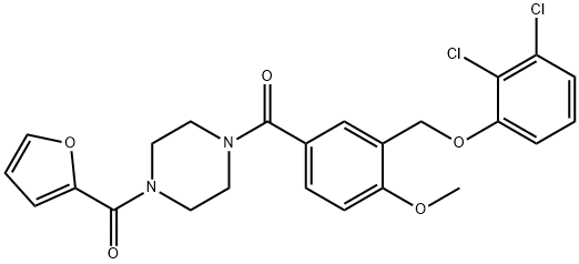 1-{3-[(2,3-dichlorophenoxy)methyl]-4-methoxybenzoyl}-4-(2-furoyl)piperazine Struktur