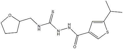 2-[(5-isopropyl-3-thienyl)carbonyl]-N-(tetrahydro-2-furanylmethyl)hydrazinecarbothioamide Struktur