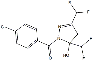 1-(4-chlorobenzoyl)-3,5-bis(difluoromethyl)-4,5-dihydro-1H-pyrazol-5-ol Struktur