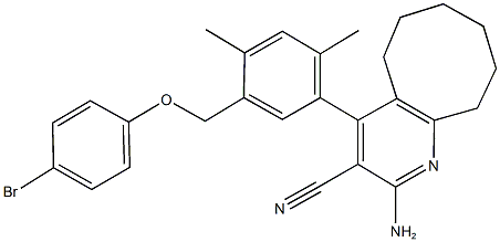 2-amino-4-{5-[(4-bromophenoxy)methyl]-2,4-dimethylphenyl}-5,6,7,8,9,10-hexahydrocycloocta[b]pyridine-3-carbonitrile Struktur