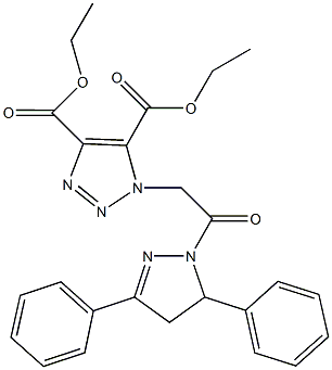 diethyl 1-[2-(3,5-diphenyl-4,5-dihydro-1H-pyrazol-1-yl)-2-oxoethyl]-1H-1,2,3-triazole-4,5-dicarboxylate Struktur