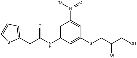 N-{3-[(2,3-dihydroxypropyl)sulfanyl]-5-nitrophenyl}-2-(2-thienyl)acetamide Struktur