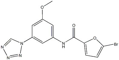 5-bromo-N-[3-methoxy-5-(1H-tetraazol-1-yl)phenyl]-2-furamide Struktur