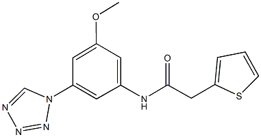 N-[3-methoxy-5-(1H-tetraazol-1-yl)phenyl]-2-(2-thienyl)acetamide Struktur