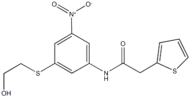 N-{3-[(2-hydroxyethyl)sulfanyl]-5-nitrophenyl}-2-(2-thienyl)acetamide Struktur