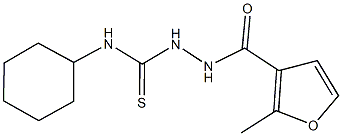 N-cyclohexyl-2-(2-methyl-3-furoyl)hydrazinecarbothioamide Struktur