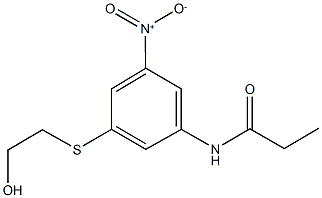 N-{3-[(2-hydroxyethyl)sulfanyl]-5-nitrophenyl}propanamide Struktur