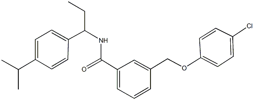 3-[(4-chlorophenoxy)methyl]-N-[1-(4-isopropylphenyl)propyl]benzamide Struktur