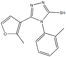 5-(2-methyl-3-furyl)-4-(2-methylphenyl)-4H-1,2,4-triazol-3-yl hydrosulfide Struktur