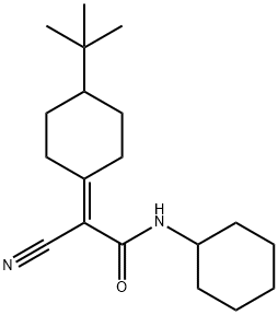 2-(4-tert-butylcyclohexylidene)-2-cyano-N-cyclohexylacetamide Struktur