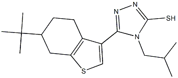 5-(6-tert-butyl-4,5,6,7-tetrahydro-1-benzothien-3-yl)-4-isobutyl-4H-1,2,4-triazol-3-yl hydrosulfide Struktur