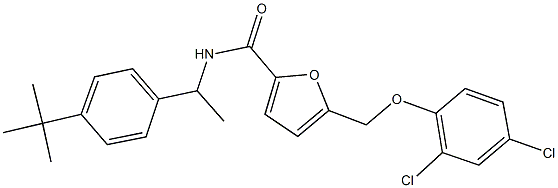 N-[1-(4-tert-butylphenyl)ethyl]-5-[(2,4-dichlorophenoxy)methyl]-2-furamide Struktur