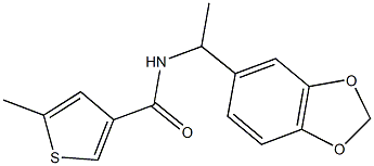 N-[1-(1,3-benzodioxol-5-yl)ethyl]-5-methyl-3-thiophenecarboxamide Struktur