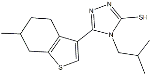 4-isobutyl-5-(6-methyl-4,5,6,7-tetrahydro-1-benzothien-3-yl)-4H-1,2,4-triazole-3-thiol Struktur