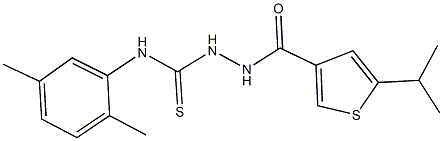 N-(2,5-dimethylphenyl)-2-[(5-isopropyl-3-thienyl)carbonyl]hydrazinecarbothioamide Struktur