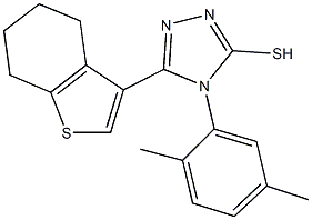 4-(2,5-dimethylphenyl)-5-(4,5,6,7-tetrahydro-1-benzothien-3-yl)-4H-1,2,4-triazol-3-yl hydrosulfide Struktur