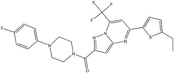 5-(5-ethyl-2-thienyl)-2-{[4-(4-fluorophenyl)-1-piperazinyl]carbonyl}-7-(trifluoromethyl)pyrazolo[1,5-a]pyrimidine Struktur