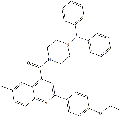 4-{4-[(4-benzhydryl-1-piperazinyl)carbonyl]-6-methyl-2-quinolinyl}phenyl ethyl ether Struktur