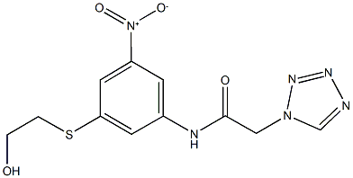 N-{3-[(2-hydroxyethyl)sulfanyl]-5-nitrophenyl}-2-(1H-tetraazol-1-yl)acetamide Struktur