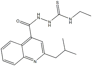 N-ethyl-2-[(2-isobutyl-4-quinolinyl)carbonyl]hydrazinecarbothioamide Struktur