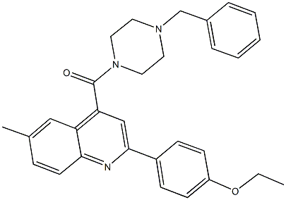 4-{4-[(4-benzyl-1-piperazinyl)carbonyl]-6-methyl-2-quinolinyl}phenyl ethyl ether Struktur