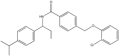 4-[(2-chlorophenoxy)methyl]-N-[1-(4-isopropylphenyl)propyl]benzamide Struktur