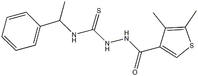 2-[(4,5-dimethyl-3-thienyl)carbonyl]-N-(1-phenylethyl)hydrazinecarbothioamide Struktur