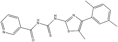 N-[4-(2,5-dimethylphenyl)-5-methyl-1,3-thiazol-2-yl]-N'-(3-pyridinylcarbonyl)thiourea Struktur