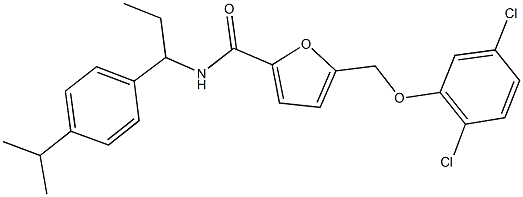 5-[(2,5-dichlorophenoxy)methyl]-N-[1-(4-isopropylphenyl)propyl]-2-furamide Struktur