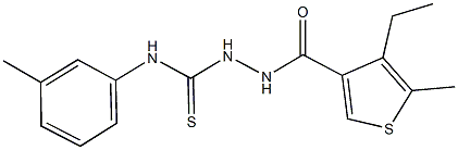 2-[(4-ethyl-5-methyl-3-thienyl)carbonyl]-N-(3-methylphenyl)hydrazinecarbothioamide Struktur