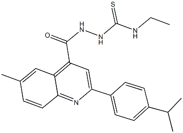 N-ethyl-2-{[2-(4-isopropylphenyl)-6-methyl-4-quinolinyl]carbonyl}hydrazinecarbothioamide Struktur