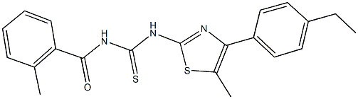 N-[4-(4-ethylphenyl)-5-methyl-1,3-thiazol-2-yl]-N'-(2-methylbenzoyl)thiourea Struktur