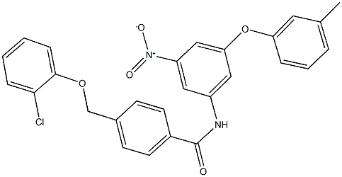 4-[(2-chlorophenoxy)methyl]-N-[3-nitro-5-(3-methylphenoxy)phenyl]benzamide Struktur