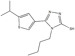 4-butyl-5-(5-isopropyl-3-thienyl)-4H-1,2,4-triazol-3-yl hydrosulfide Struktur