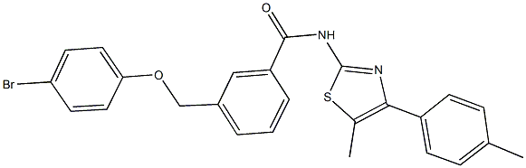 3-[(4-bromophenoxy)methyl]-N-[5-methyl-4-(4-methylphenyl)-1,3-thiazol-2-yl]benzamide Struktur