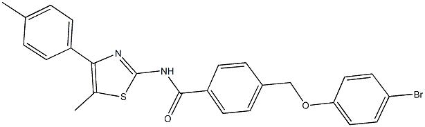 4-[(4-bromophenoxy)methyl]-N-[5-methyl-4-(4-methylphenyl)-1,3-thiazol-2-yl]benzamide Struktur