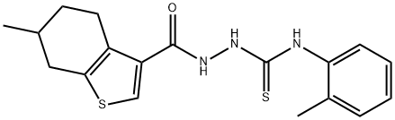 N-(2-methylphenyl)-2-[(6-methyl-4,5,6,7-tetrahydro-1-benzothien-3-yl)carbonyl]hydrazinecarbothioamide Struktur