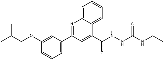 N-ethyl-2-{[2-(3-isobutoxyphenyl)-4-quinolinyl]carbonyl}hydrazinecarbothioamide Struktur