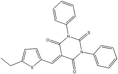 5-[(5-ethyl-2-thienyl)methylene]-1,3-diphenyl-2-thioxodihydro-4,6(1H,5H)-pyrimidinedione Struktur