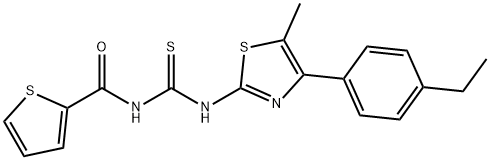 N-[4-(4-ethylphenyl)-5-methyl-1,3-thiazol-2-yl]-N'-(2-thienylcarbonyl)thiourea Struktur