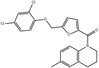 2,4-dichlorophenyl {5-[(6-methyl-3,4-dihydro-1(2H)-quinolinyl)carbonyl]-2-furyl}methyl ether Struktur