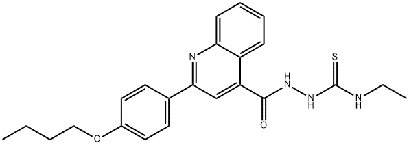 2-{[2-(4-butoxyphenyl)-4-quinolinyl]carbonyl}-N-ethylhydrazinecarbothioamide Struktur